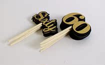 All About Details Black Gold Sixty Cupcake Toppers