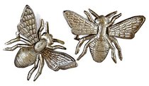 Buzzing Around Bumble Bee Set of 2 Haitian Metal