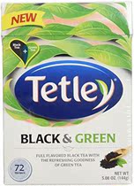 Tetley Tea Bags Black and Green 72 Count (6