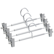 Unprinted aluminum alloy pants rack pants clip adult simple stainless steel metal drying clothes hanger household non-slip without trace