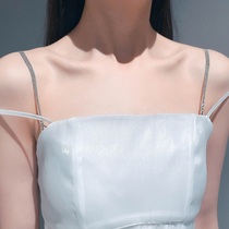 Rhinestone shoulder strap invisible breast strap pearl underwear strap sexy non-slip chain suspender no trace summer collar