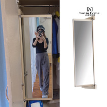 Open door wardrobe dressing mirror cloakroom porch folding rotating full-length mirror push-pull track