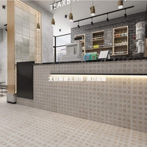 Retro wood grain plaid floor tiles 600x600 bathroom tiles Net red restaurant Heicha antique brick small square