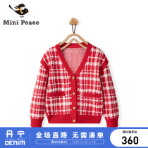 (special case with the same section) minipeace Taiping bird fairytale girl Thousand Birds Gge Red Retro Sweater Vinysuit