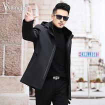 New Parker mens mink fur leather grass Nick coat middle-aged warm winter coat