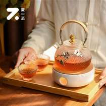 Home high temperature glass tea set Flower teapot brewed tea candleware heating teacup English afternoon teapot