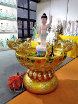 Haixin resin painted Kowloon bath Buddha basin Temple bath Buddha plate Bath Buddha supplies refers to the heaven and the earth water spray