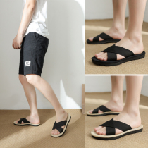 Linen Slippers Mens Summer Outwear Day Ensemble Art Retro Style Tug Casual Fashion Han Edition Cool Towed Seaside Beach Shoes