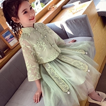 2022 New Spring Dress Girl Hanfu Dress Girl Dress Girl Foreign Air Spring Children CUHK Child Super Fairy Princess Dress