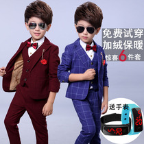 Childrens suit suit mens thick three-piece small flower girl dress casual boy suit 2019 new Korean tide