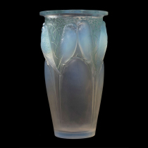 One Horn Deer Western Antiques France Laili LALIQUE Limited Parrot Oro Crystal Vase Orbit