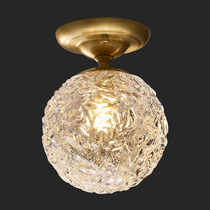 Post-modern all-copper aisle corridor entrance hall cloakroom porch porch light simple American Crystal balcony ceiling light