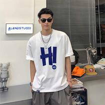 Xu Tailang American Fried Street Short Sleeve T-Shirt Men Ins Summer Clothes Tide Signs Trend 100 Hitch Loose 50% Sleeve Blouse