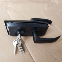 Classic black office partition notch door lock single door glass door handle lock partition wrong mouth glass lock