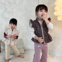 {Peach pie} Korean childrens clothing 2022 - The fall girls fly cute broken flowers and leisure - beetle