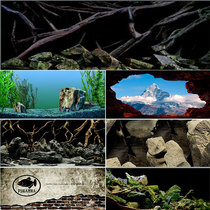 Fish tank background paper painting tree root rock water grass 5d three-dimensional high-definition picture fish tank background picture aquarium mural stickers