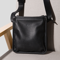 Headlayer Bull Leather Subcontractor Business Casual Men Skew Satchel Bag Genuine Leather Advanced Commuter Portable Mobile Phone Single Shoulder Small Satchel Bag