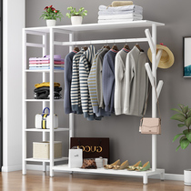 Steel wood household floor-to-ceiling coat rack simple bedroom hanger cabinet simple modern storage rack hanging clothes shelf