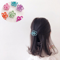 New Korean version of ins Wind cute summer travel simple candy color paint flower small grip clip vertical clip