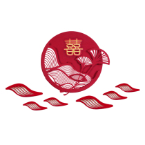 Lotus pond Moonlight three-dimensional embroidery non-woven wedding wedding room living room decoration arrangement wedding happy word forever