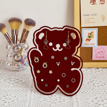 Acrylic cute bear jewelry storage rack girl bedroom dressing table earrings display stand table top decoration ornaments