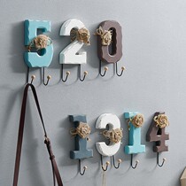 Creative coat hook door porch key hook storage shelf wall hanging bedroom clothing shop wall decoration