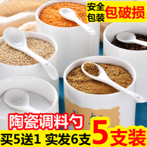 Seasoning spoon Seasoning seasoning Coffee spoon Stirring spoon Ceramic household small spoon pot salt pepper kitchen mini trumpet