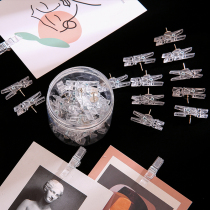 20 transparent clips I-shaped nails photo wall message felt Board Bulletin board bulletin board decoration studs