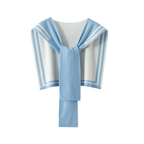 Spring and summer cashmere knitted shawl double-layer air-conditioned room shoulder high-end Korean navy style with skirt outside the woman