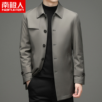 Antarctic people 2021 Autumn New windbreaker business casual lapel middle-aged men long spring and autumn coat