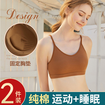 Sports underwear womens beauty back bra can be worn at night sleep anti-external expansion anti-sagging thin bra summer