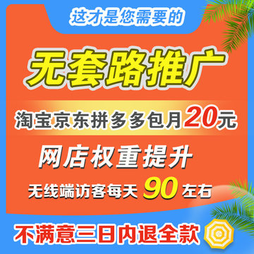 20元包月淘宝天猫阿里拼多多网店铺推广指导优化服务啡托管代运营