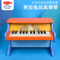 Picking music to create a MiDeer deer children wooden cartoon rabbit piano toy baby Enlightenment musical instrument playing