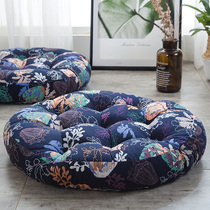 Japanese-style cotton linen fabric futon cushion thickened padded chair cushion tatami mat washable