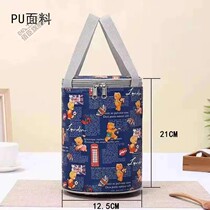 Primary school tableware storage bag lunch box bag Portable Primary School students insulation barrel bag Universal round special lunch box