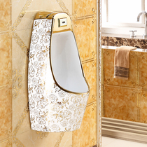 Wall-mounted automatic induction golden urinal mens wall-mounted urinal ceramic KTV urinal urinal