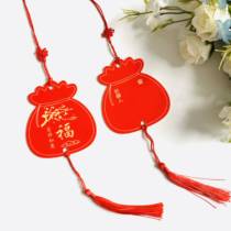 Red blessing brand waterproof wish hang card festival universal wish card custom logo label blessing language