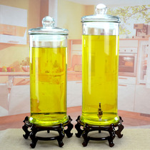 Thickened glass oil pot large-capacity household oil storage bottle kitchen oil tank peanut oil edible oil drum leak-proof