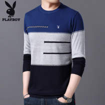 Playboy long-sleeved T-shirt mens autumn and winter models of young and middle-aged mens round neck pullover knitted base sweater sweater men