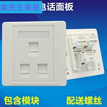 Type 86 three-port computer telephone socket 2 networks 1 telephone panel network cable voice broadband socket