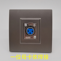 Dark gray type 86 one female cassanon welding microphone gray Kannon female head three-hole three-core microphone big three-core