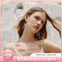 ZEGL Designer Holiday Series Transparent Streaming Suearrings Female Autumn Winter Ear Nails 2021 New Wave Personality Earrings