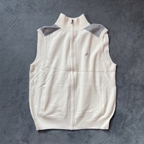 Break code brand pullover sweater mens spring and autumn new vest simple stand collar sleeveless cotton sweater vest