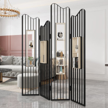 Wrought screen partition living room light luxury entrance entrance porch decoration simple modern bedroom folding mobile indoor folding screen
