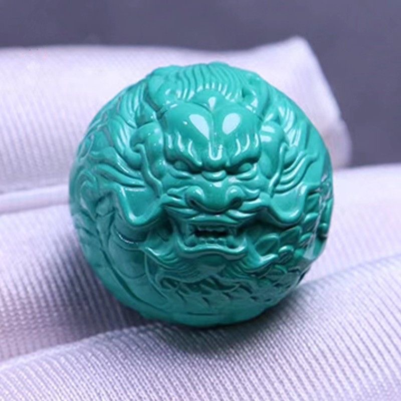 【精品】文玩桃の実 緑松石入り 覇王龍彫刻円玉 16mm 龙珠绿松石精选和龙珠绿松石品牌价格与图片-淘宝商品网