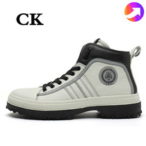 Hong Kong CK Mens shoes High Help leather shoes casual board shoes Mens genuine leather Inn Han version Mens boots Chaudenie
