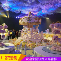 Wedding castle custom wedding foam sculpture props Stage background carving modeling carousel