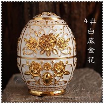 Russian metal hand painted toothpick box European toothpick cans hand pressure automatic button egg shaped toothpick barrel