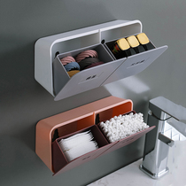 Cosmetic cotton storage box wall-mounted cotton sign box Japanese flip cover small box plastic cotton swab cotton sheet