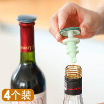 Red wine cork household silicone sealed wine stopper Creative Glass Cork fresh stopper wine cork soy sauce vinegar bottle cap